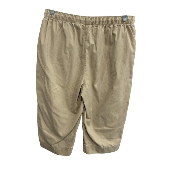 Coral Bay Petite Womens Beige Elastic Waist Capri Pants Sz PL - Picture 2 of 9